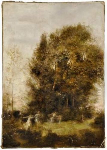 Paysage Aux Danseuses Oil Painting by Paul Trouillebert