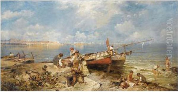 Baie De Naples Oil Painting by Franz Richard Unterberger