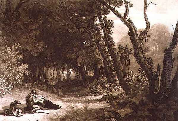 Procris and Cephalus, from the Liber Studiorum, engraved by George Clinton, 1812 Oil Painting by Joseph Mallord William Turner