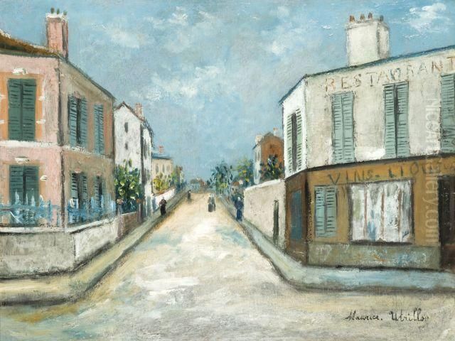 Rue De Banlieue Oil Painting by Maurice Utrillo