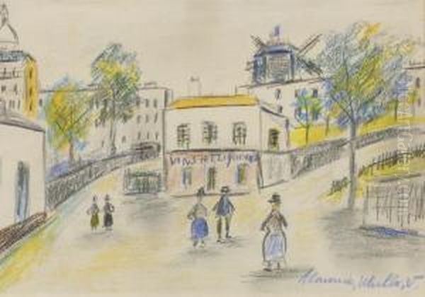 La Moulin De La Galette Oil Painting by Maurice Utrillo