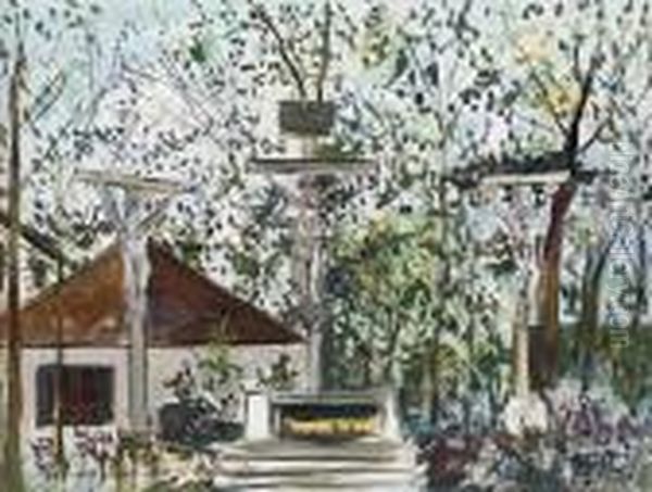 Le Calvaire Saint-pierre A Montmartre Oil Painting by Maurice Utrillo
