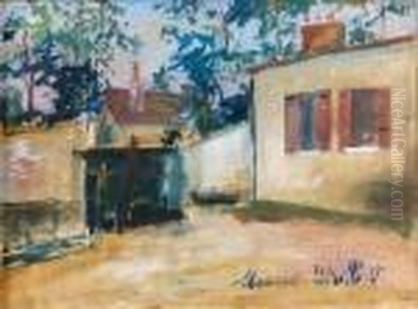 Rue A Montmartre Oil Painting by Maurice Utrillo