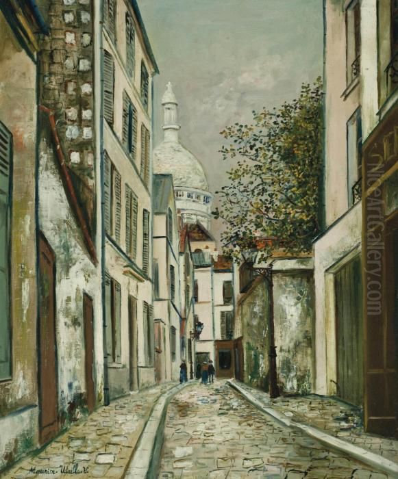 Rue Saint-rustique Oil Painting by Maurice Utrillo