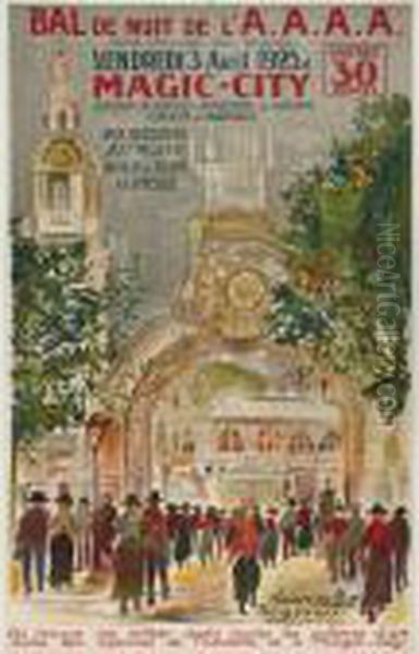 Bal De Nuit L'a.a.a.a Oil Painting by Maurice Utrillo