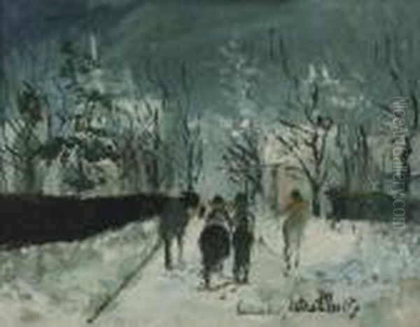 Paysage De Neige Oil Painting by Maurice Utrillo