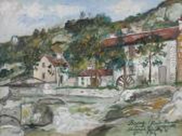 Bessines , Moulin De Lavaugrasse Oil Painting by Maurice Utrillo