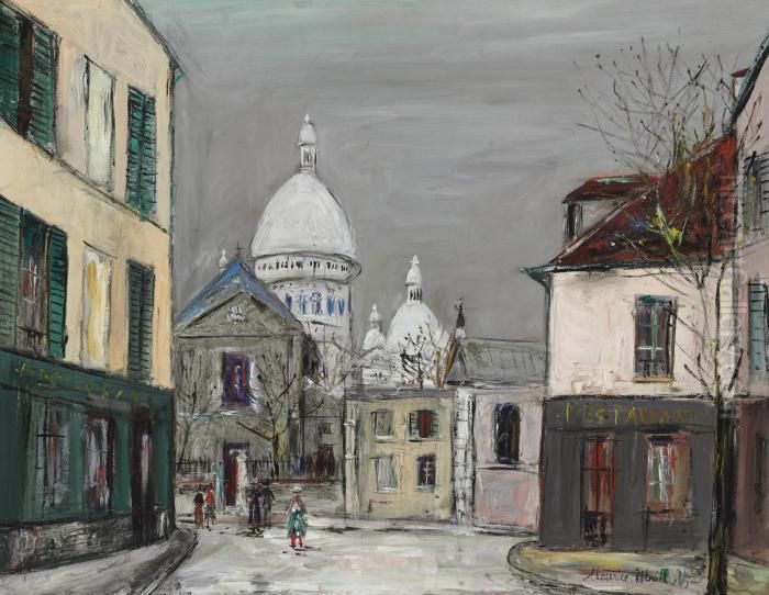 Place St. Pierre, Montmartre Signed 'maurice, Utrillo, V,' Oil Painting by Maurice Utrillo