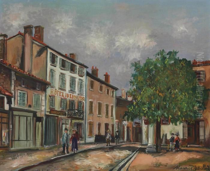 Une Rue A Saint-leger Oil Painting by Maurice Utrillo