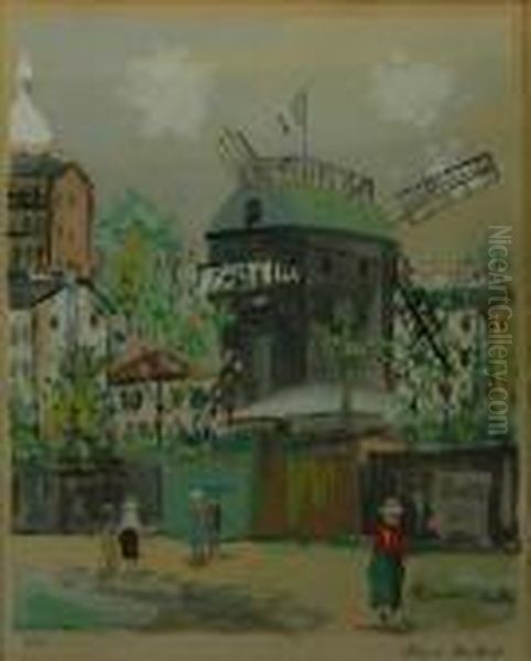 Le Moulin De La Galette Oil Painting by Maurice Utrillo