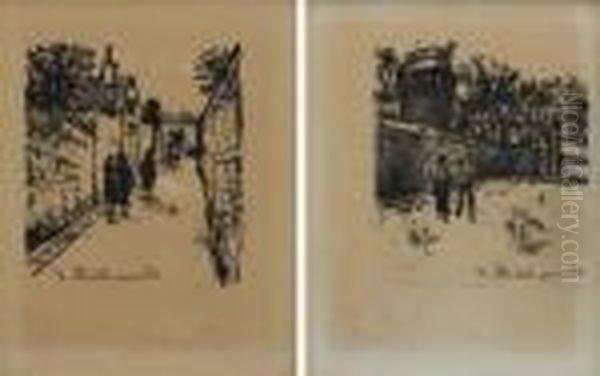 Rue Oil Painting by Maurice Utrillo