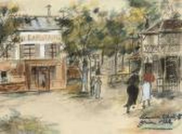 Le Restaurant Oil Painting by Maurice Utrillo