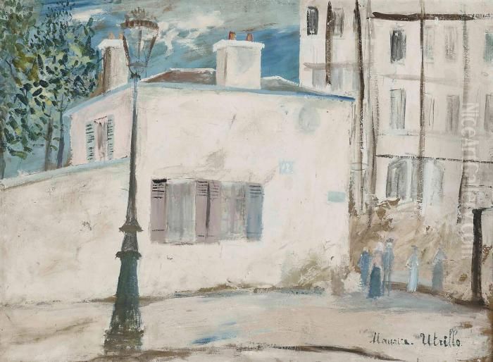 La Maison De Berlioz, Rue Du Mont-cenis A Montmartre Oil Painting by Maurice Utrillo