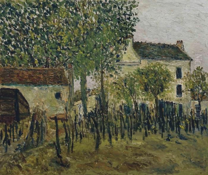 Paysage A Pierrefitte Oil Painting by Maurice Utrillo