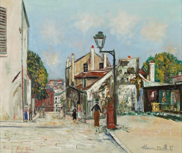 Rue Du Mont-cenis A Montmartre Oil Painting by Maurice Utrillo