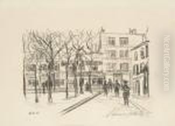 La Place Du Tertre Oil Painting by Maurice Utrillo