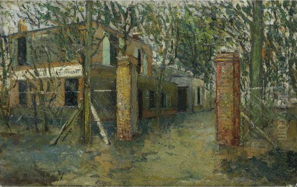 La Guinguette A Montmagny Oil Painting by Maurice Utrillo