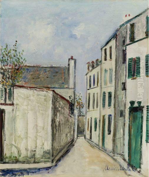 Rue De Paris Oil Painting by Maurice Utrillo