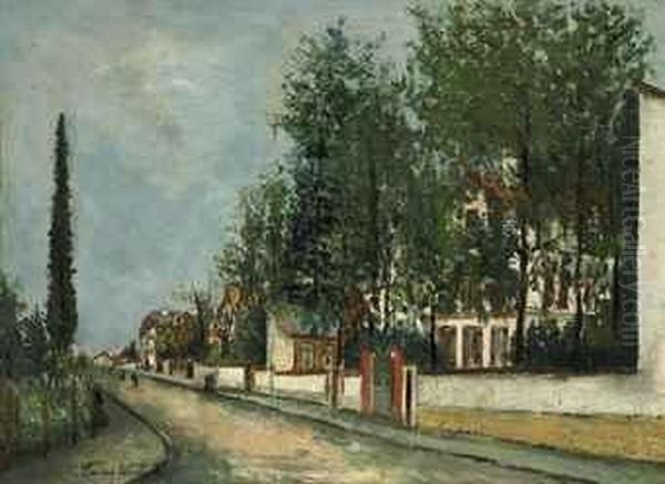 Rue D'eaubonne A Sannois Oil Painting by Maurice Utrillo