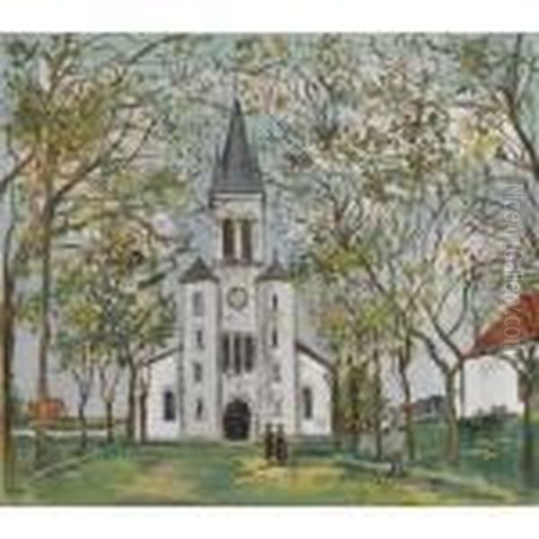 Eglise A Orthez Oil Painting by Maurice Utrillo