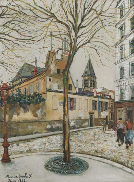 L'eglise Saint-medard A Paris Oil Painting by Maurice Utrillo
