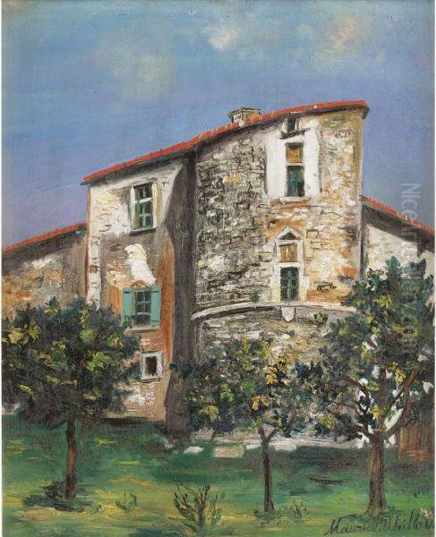 La Tour Du Chteau De Saint Bernard (ain) Oil Painting by Maurice Utrillo