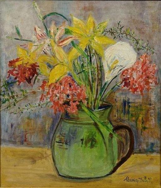 Fleurs Dans Une Cruche Oil Painting by Maurice Utrillo