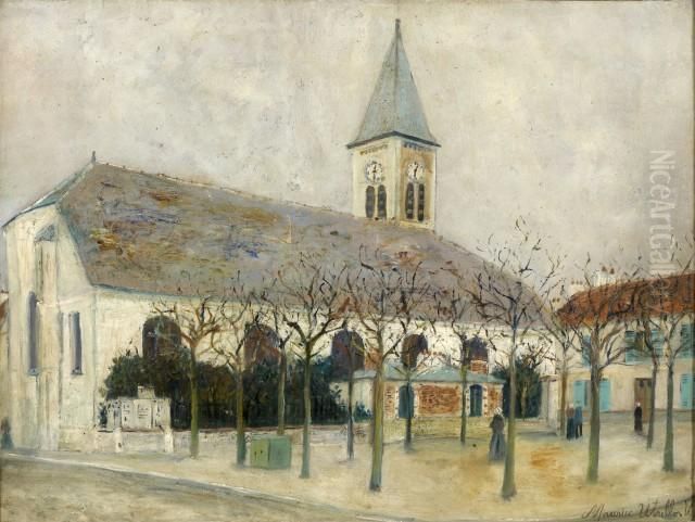 L'eglise De Montmagny (val D'oise) Oil Painting by Maurice Utrillo