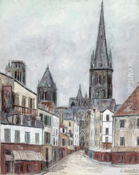 La Cathedrale De Rouen (seine-maritime) Oil Painting by Maurice Utrillo