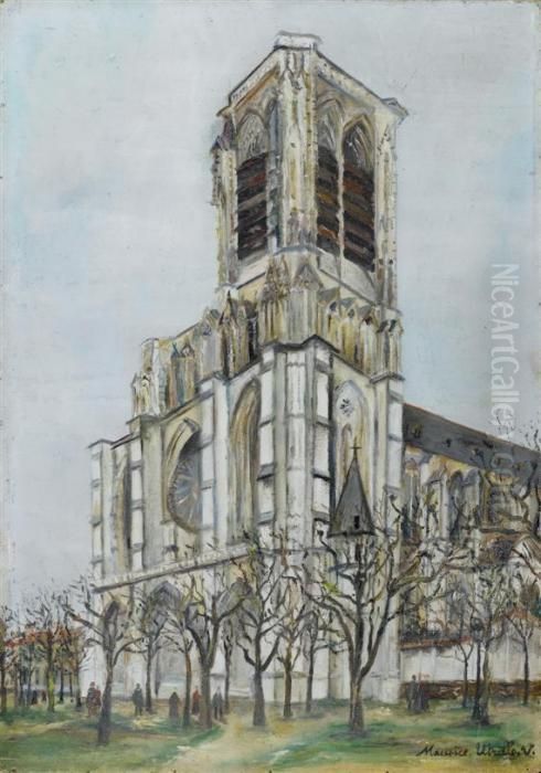 Cathedral Of Soissons Oil Painting by Maurice Utrillo