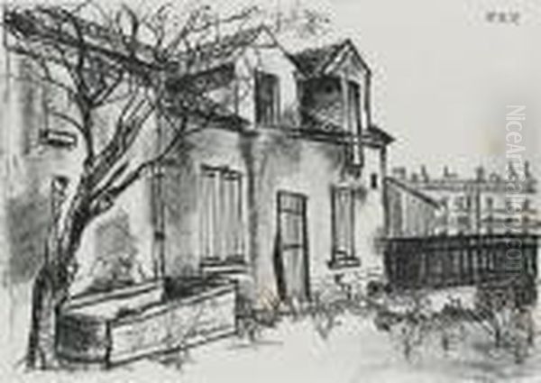 La Ferme Debray A Montmartre Oil Painting by Maurice Utrillo