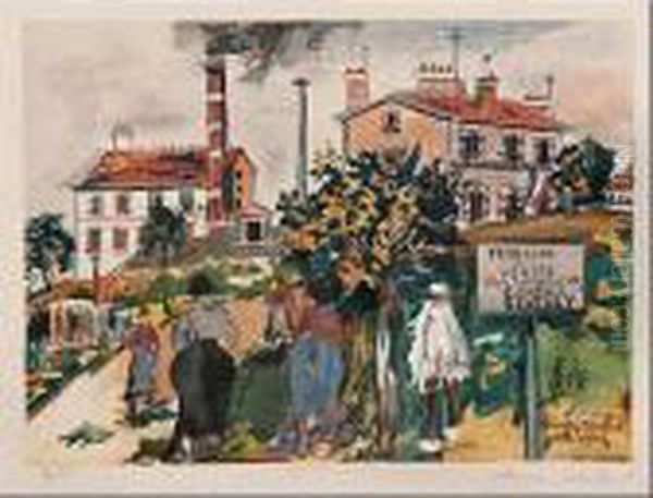 Terrains A Vendre Oil Painting by Maurice Utrillo