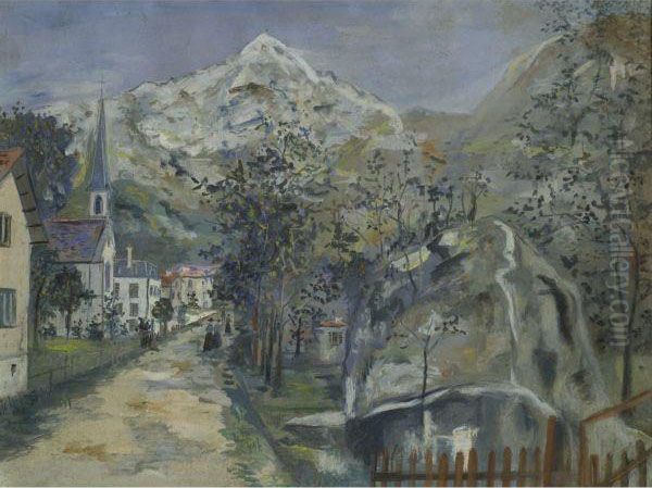 L'eglise De Bristen, Canton D'uri Oil Painting by Maurice Utrillo