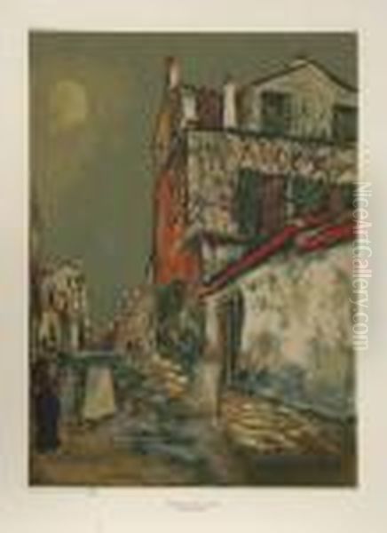 Walled Street Oil Painting by Maurice Utrillo