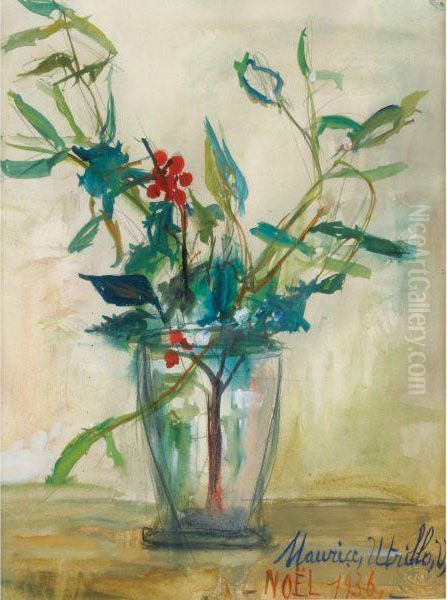 Le Bouquet De Houx Oil Painting by Maurice Utrillo
