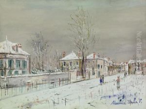 Rue Au Vesinet Sous La Neige