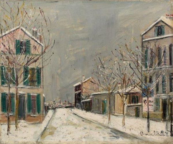 Montmartre Sous La Neige Oil Painting by Maurice Utrillo