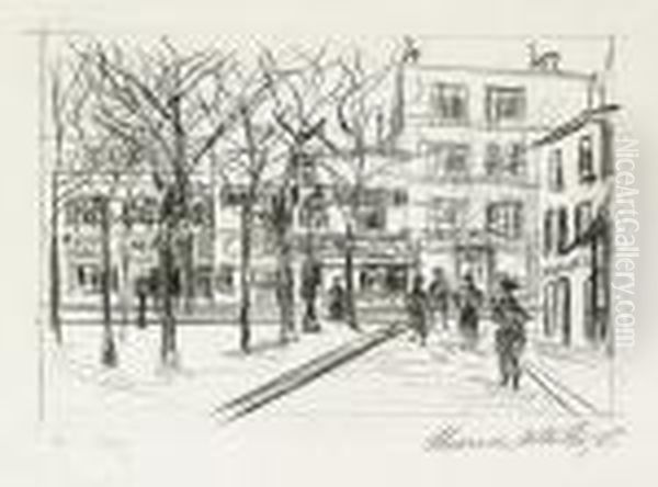 Place Du Tertre, Montmartre Oil Painting by Maurice Utrillo