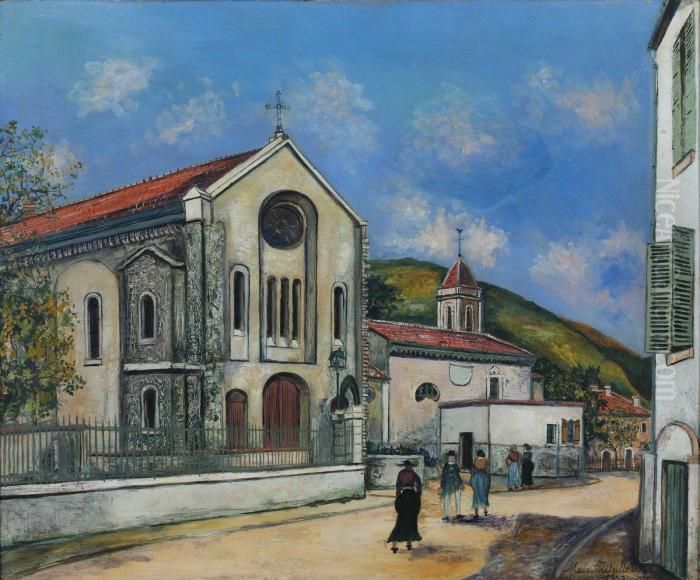 L'eglise De Beaulieu Sur Mer Oil Painting by Maurice Utrillo