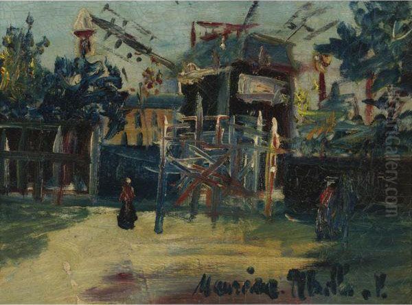 Montmartre, Le Moulin De La Galette Oil Painting by Maurice Utrillo