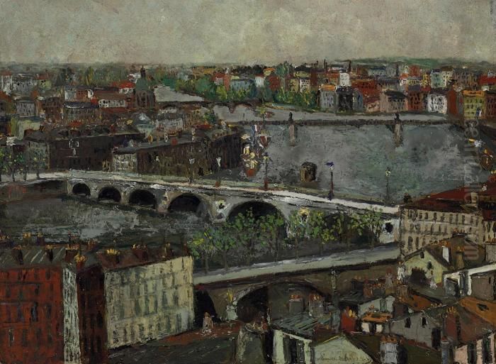 La Garonne Et Les Ponts A Toulouse Oil Painting by Maurice Utrillo
