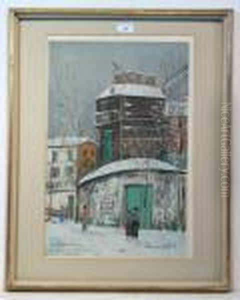 Montmartre , ...moulin De La Galette Oil Painting by Maurice Utrillo