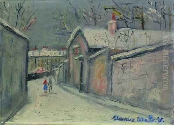 Neige A Montmartre. Oil Painting by Maurice Utrillo