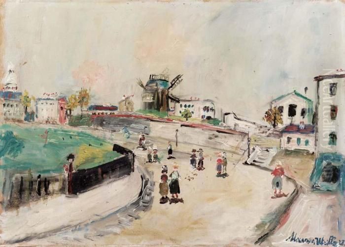 La Vieux Montmartre Oil Painting by Maurice Utrillo
