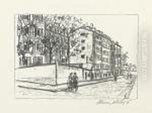 La Rue D'orchamps. Oil Painting by Maurice Utrillo