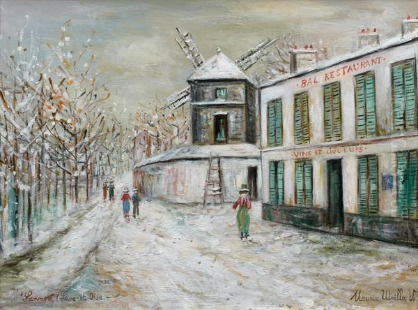 Moulin De Sannois Sous La Neige Oil Painting by Maurice Utrillo