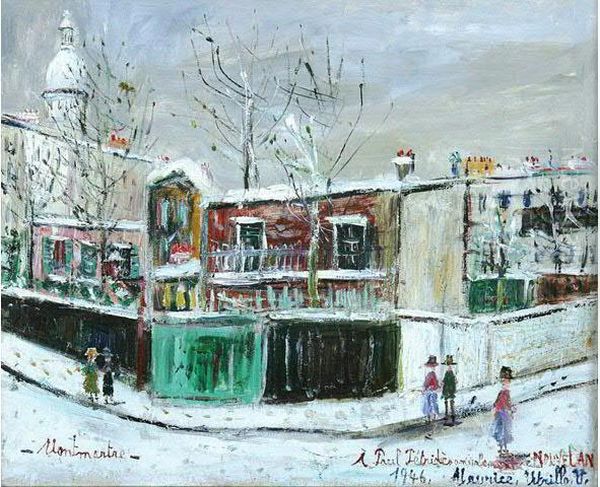 Montmartre Sous La Neige Oil Painting by Maurice Utrillo