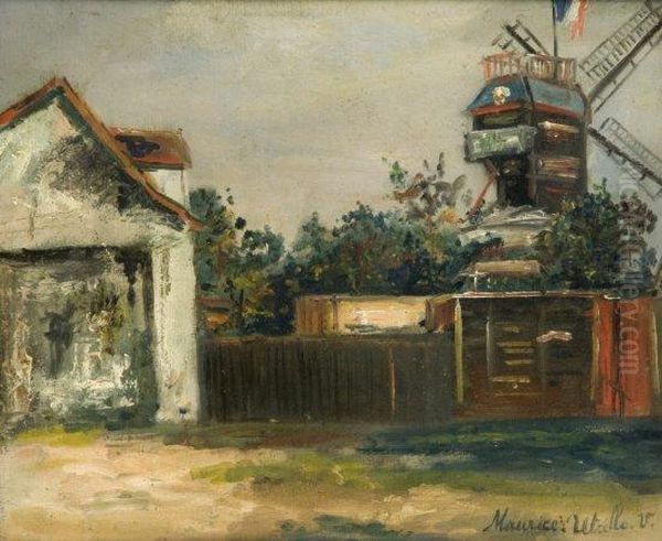 Le Moulin De La Galette A Montmartre Oil Painting by Maurice Utrillo