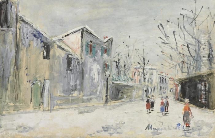 Neige A Montmartre, Rue Saint-vincent Oil Painting by Maurice Utrillo