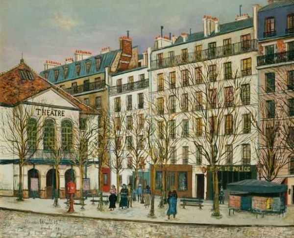 La Place Dancourt Oil Painting by Maurice Utrillo